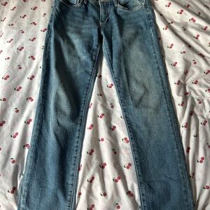 Pilcro Women's Straight Leg Blue Jeans